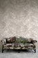 Spikey Ginger Camo Faux Suede Room Wallpaper - Gray