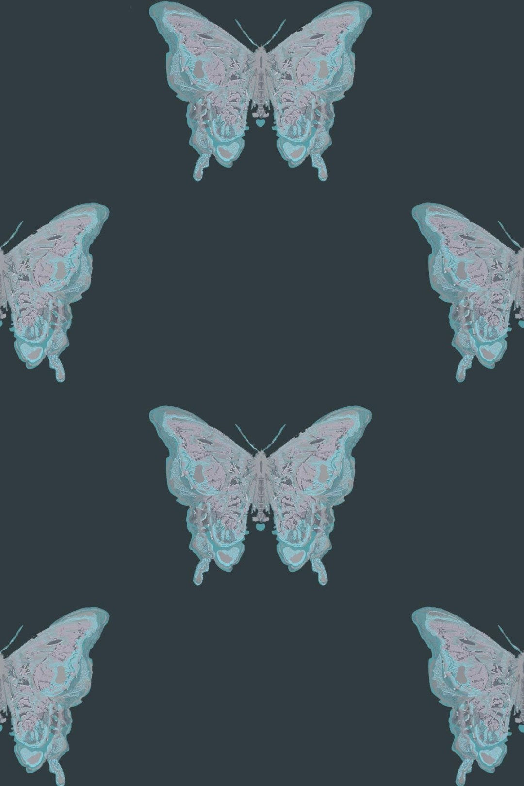 Butterfly Hand Printed Wallpaper - Blue