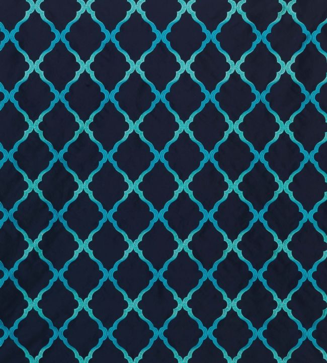 Jali Tresllis Fabric - Blue