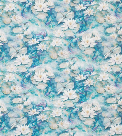 Water Lily Fabric - Blue 