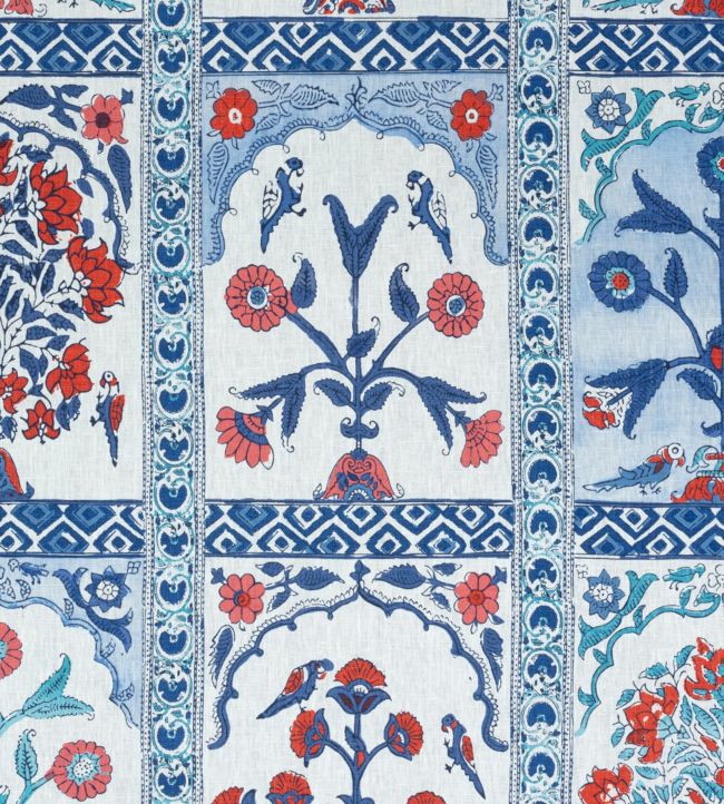 Indian Panel Fabric - Blue