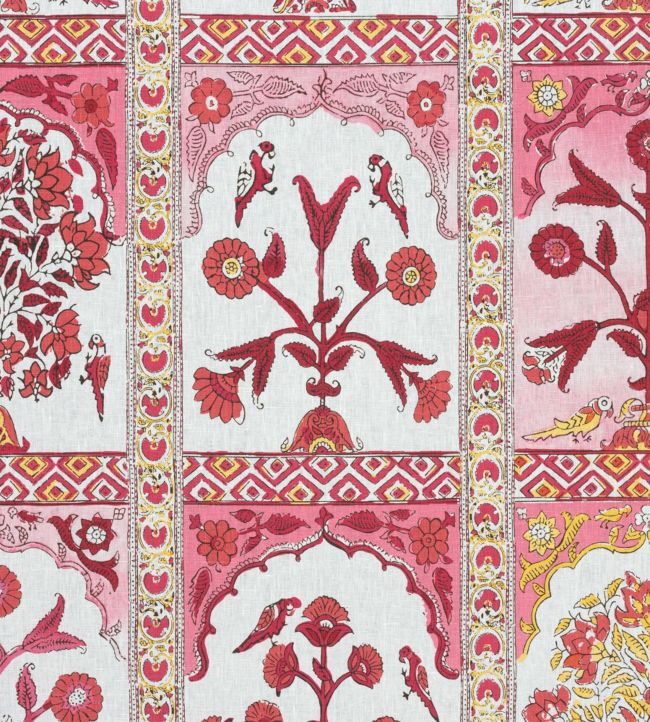 Indian Panel Fabric - Red