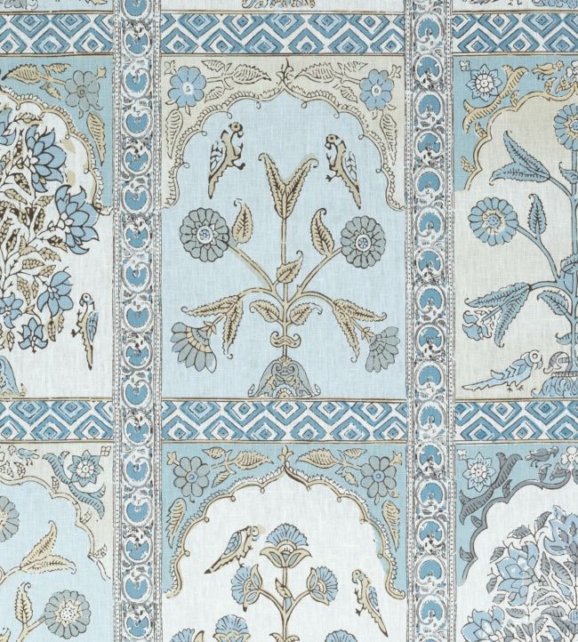 Indian Panel Fabric - Teal