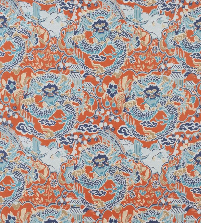 Imperial Dragon Fabric - Orange 