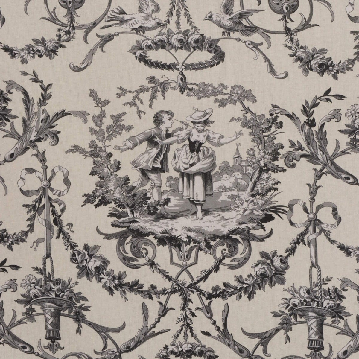 Double Width Fragonard Toile Fabric – Lionheart Wallpaper