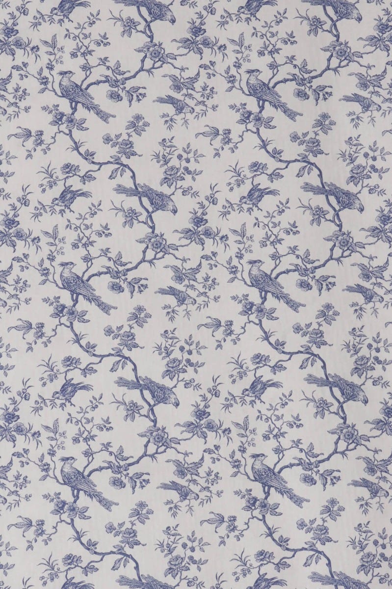 Isabelle Bird Toile Mini Blue Cotton Double Width Fabric