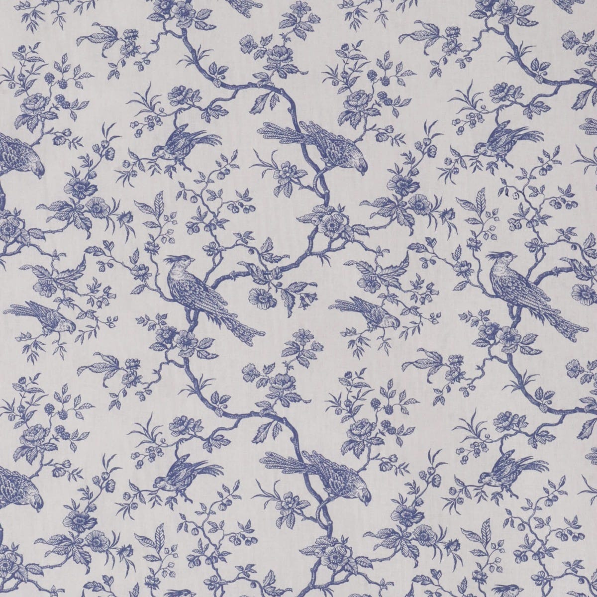 Isabelle Bird Toile Mini Blue Cotton Double Width Fabric