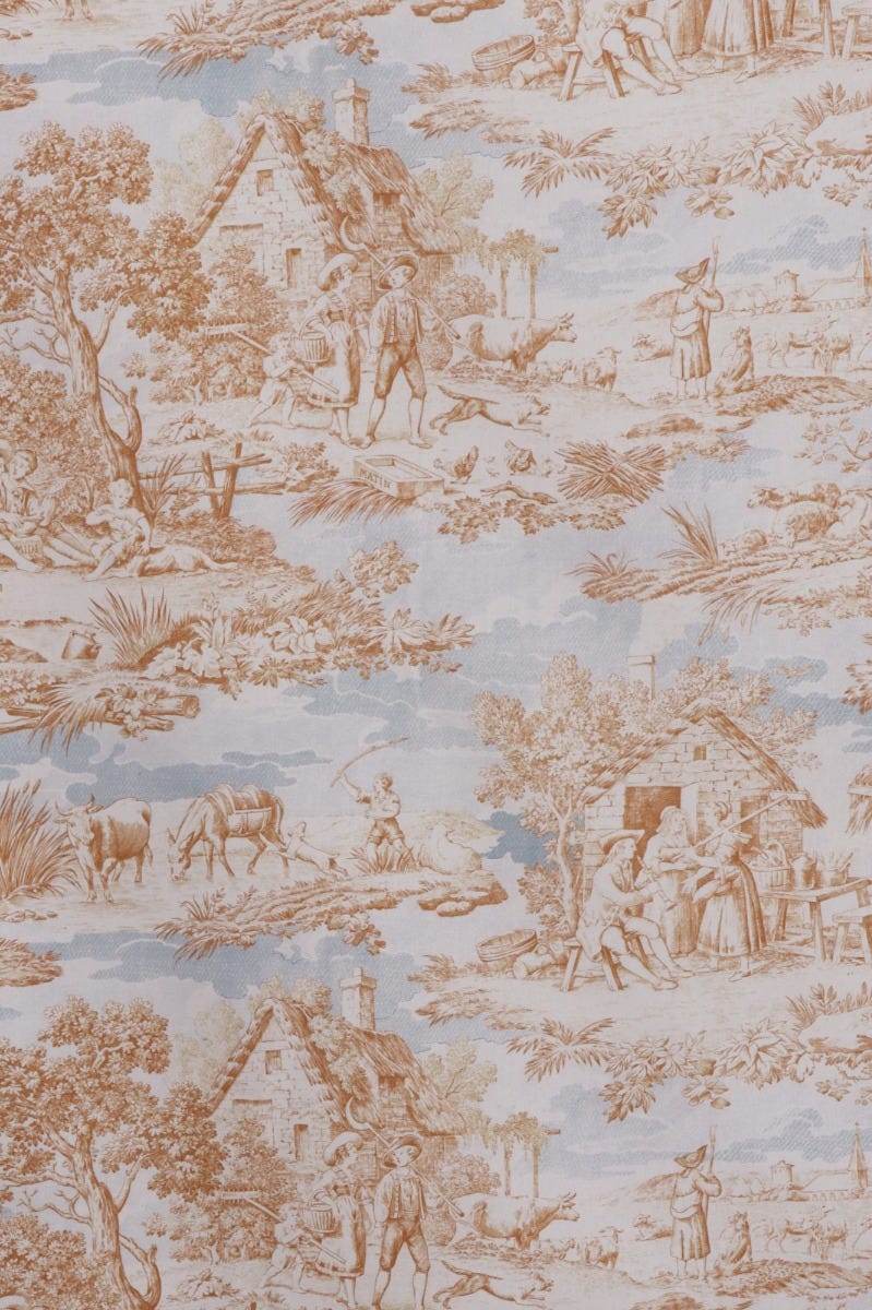 Double Width Fragonard Toile Fabric – Lionheart Wallpaper