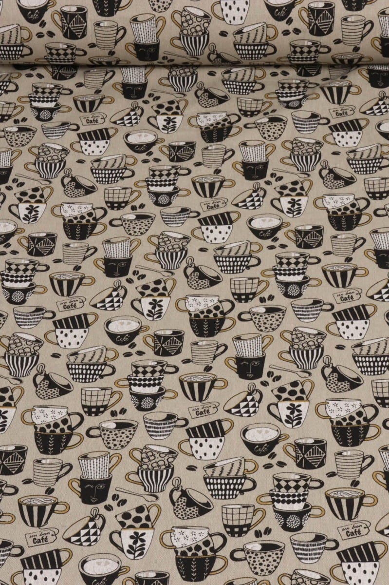 Bon Café Fabric - Black