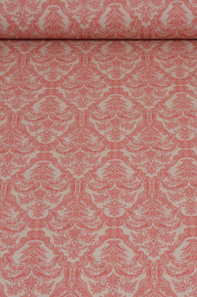 Siena Coral / Linen Fabric