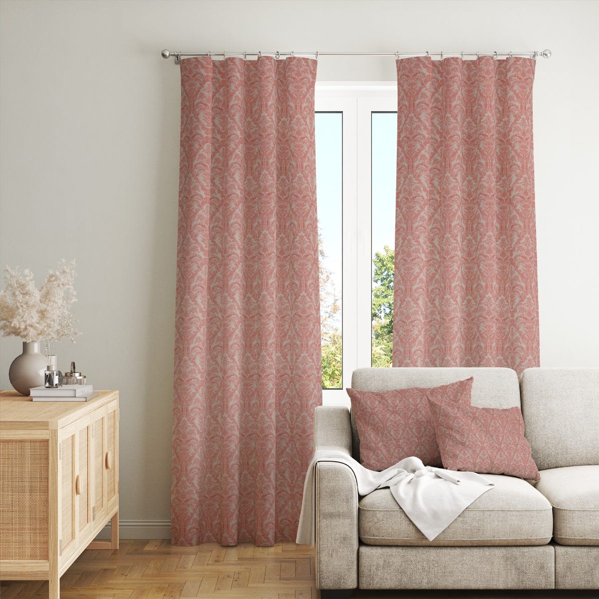 Siena Coral / Linen Room Fabric