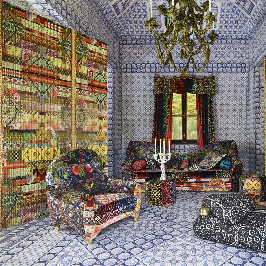 Frida Santa Arlequin Room Fabric - Multicolor