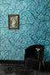 Palm Springs Foil Room Wallpaper - Blue