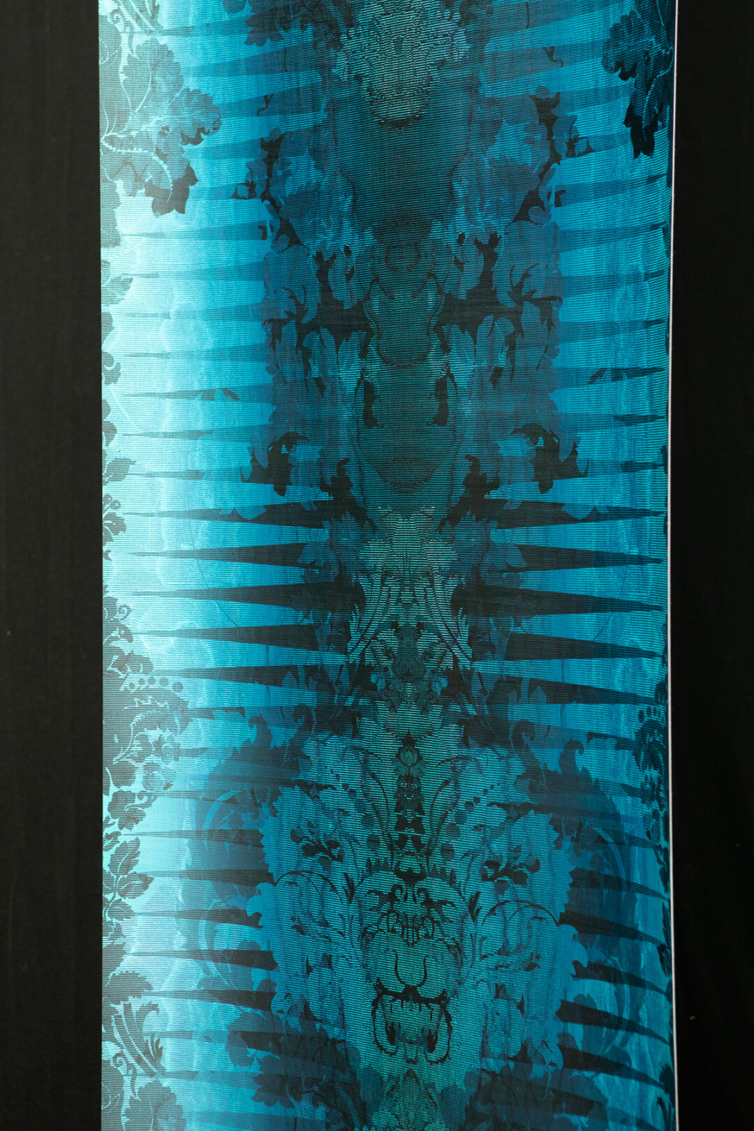Moire Damask Foil Room Wallpaper 4 - Blue