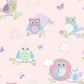 Just 4 Kids 2 Owl Nursey Wallpaper - Pink 