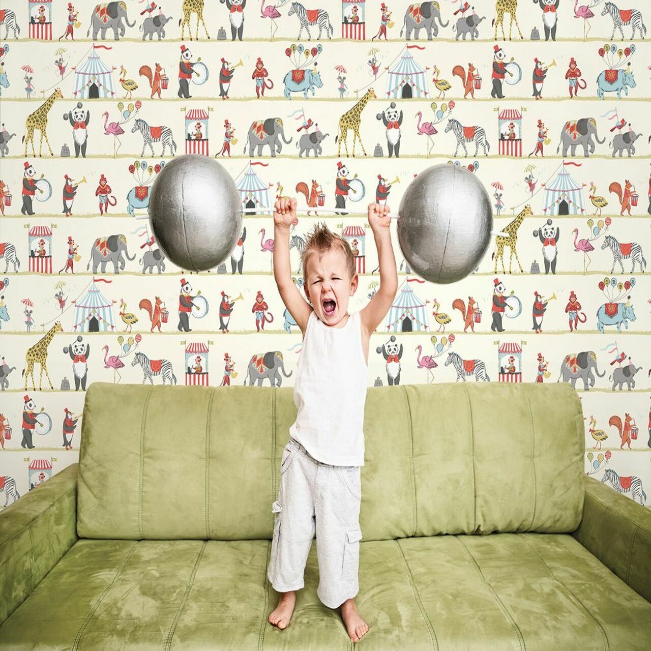 Just 4 Kids 2 Circus Nursey Room Wallpaper - Sand