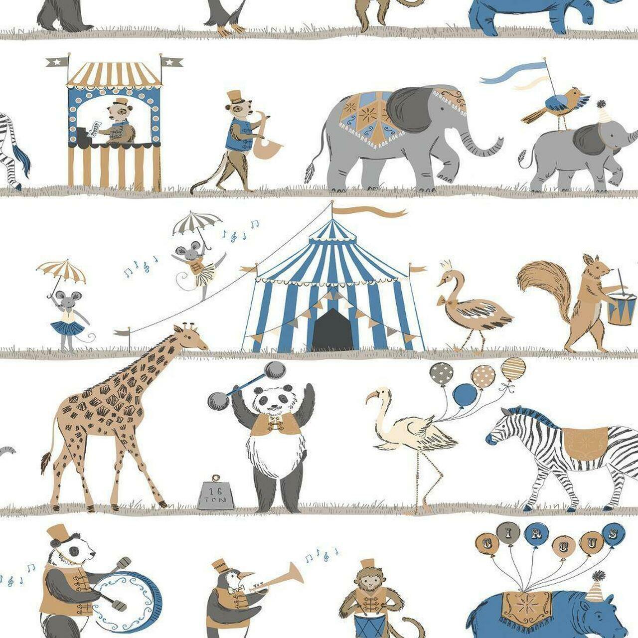 Just 4 Kids 2 Circus Nursey Wallpaper - Multicolor 