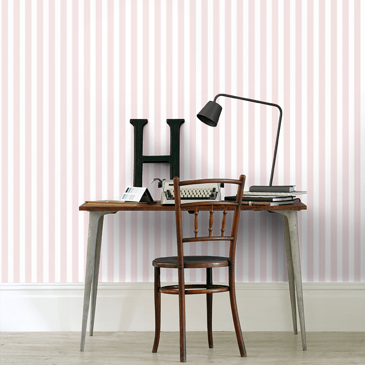 Regency Stripe Nursey Room Wallpaper 3 - Pink