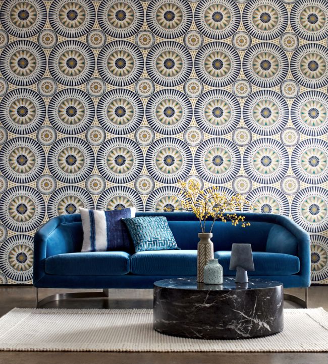 Large Ellipse Room Wallpaper - Blue