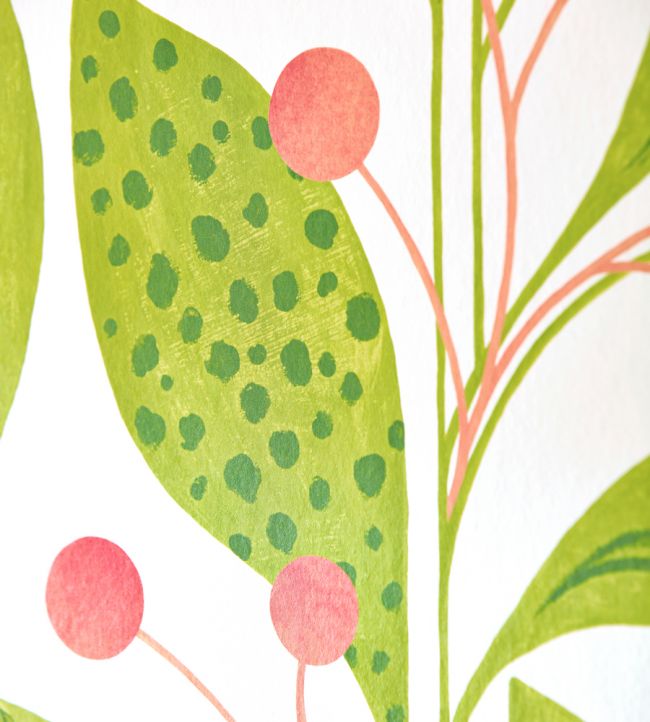 Berry Dot Room Wallpaper 2 - Green
