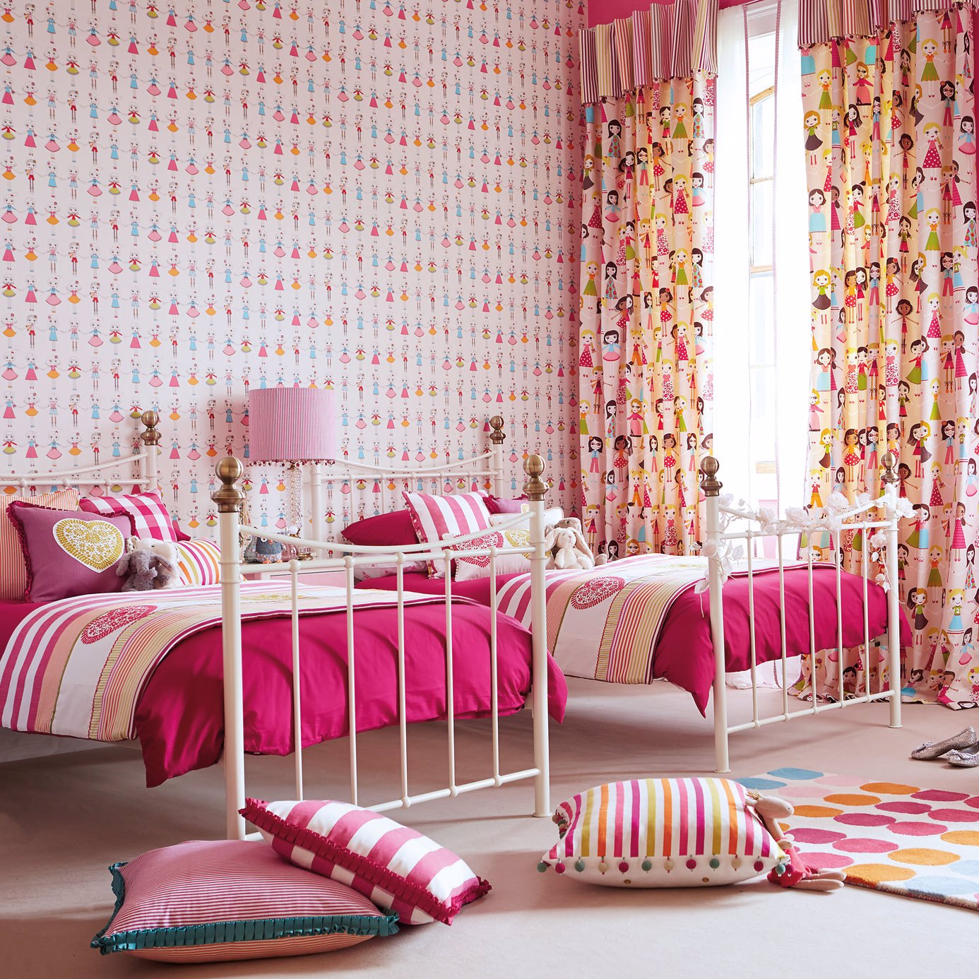 Best Of Friends Nursey Room Wallpaper - Pink