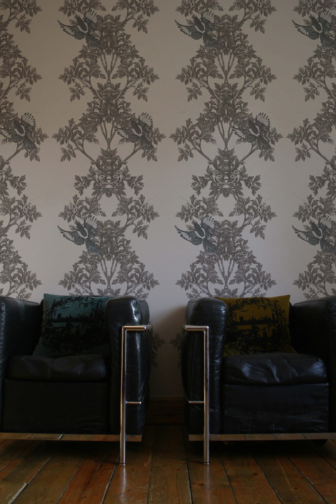 Two In A Bush Room Wallpaper 2 - Gray