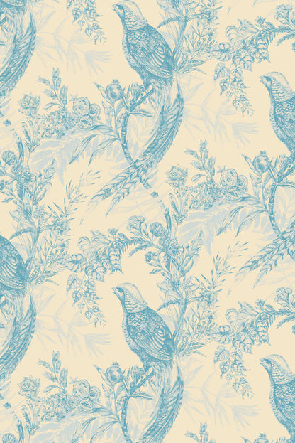 Pheasant Wallpaper - Blue
