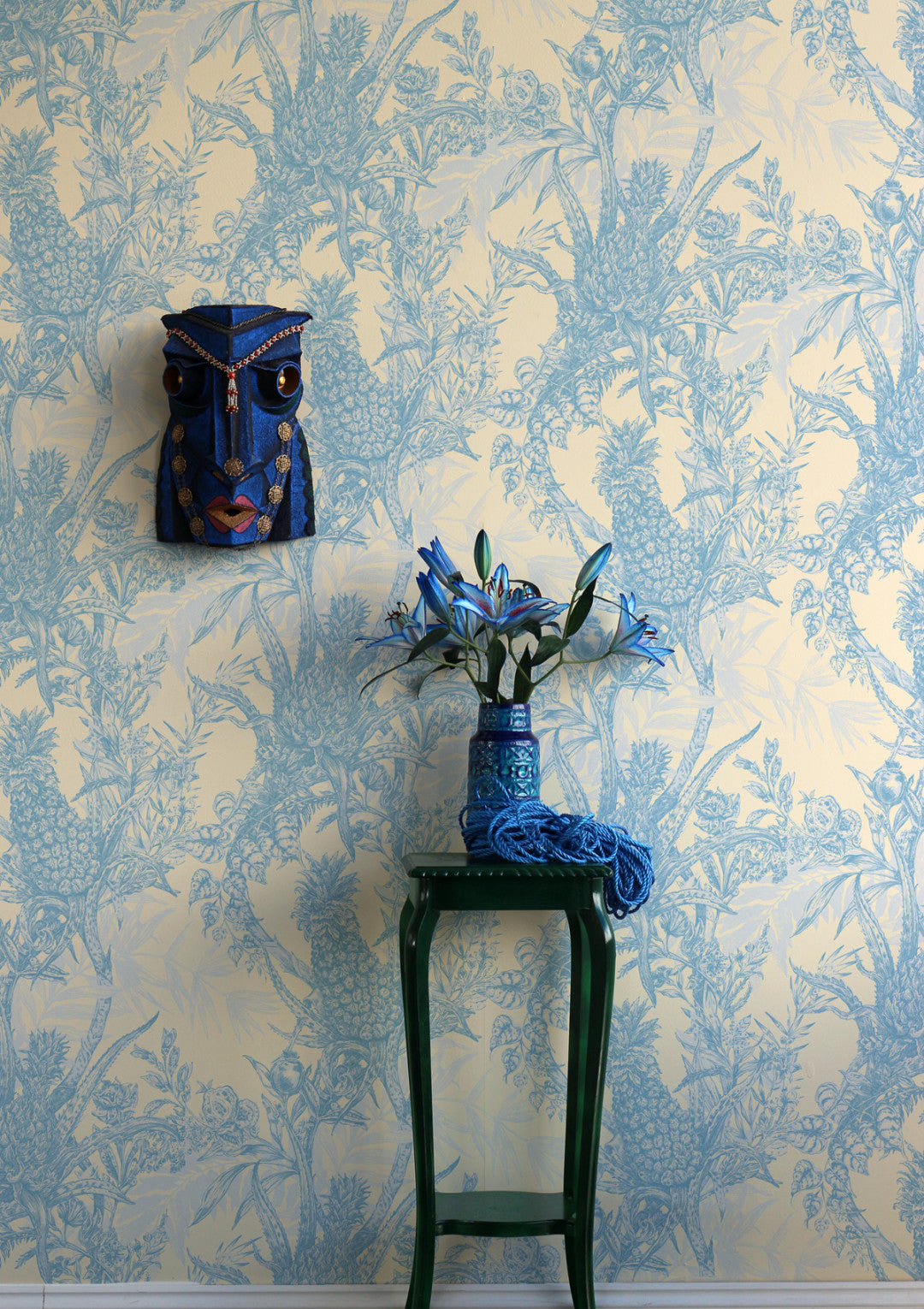 Pineapple Room Wallpaper - Blue