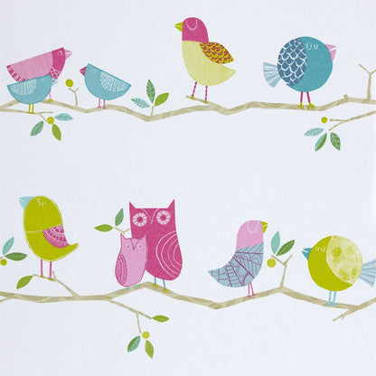 What A Hoot Nursey Wallpaper - Multicolor