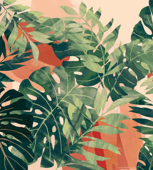 Textured Palm Wallpaper - Green 