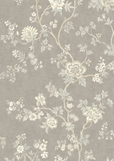 Indienne Wallpaper - Silver - Lewis & Wood