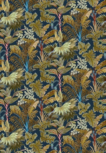 Palm Grove Wallpaper | Navy and Olive