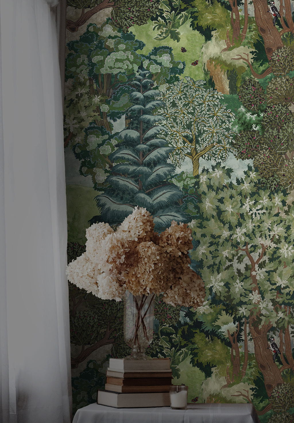 Miserden Trees Room Wallpaper | Green