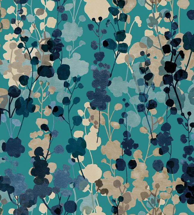 Blossom Wallpaper - Teal