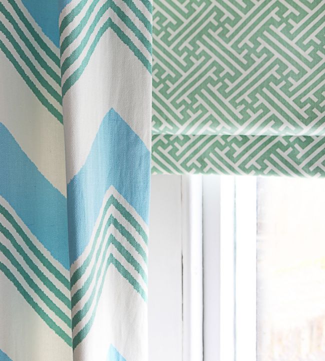 Bhutan Lattice Room Fabric - Teal