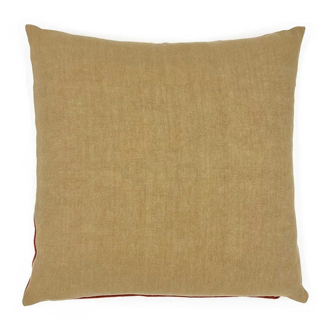 Elba Bisque/Cayenne Linen Back Cushion