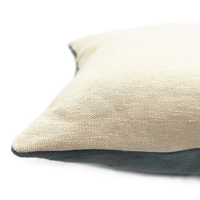 Elba Cerulean/Eggshell Linen Side Cushion