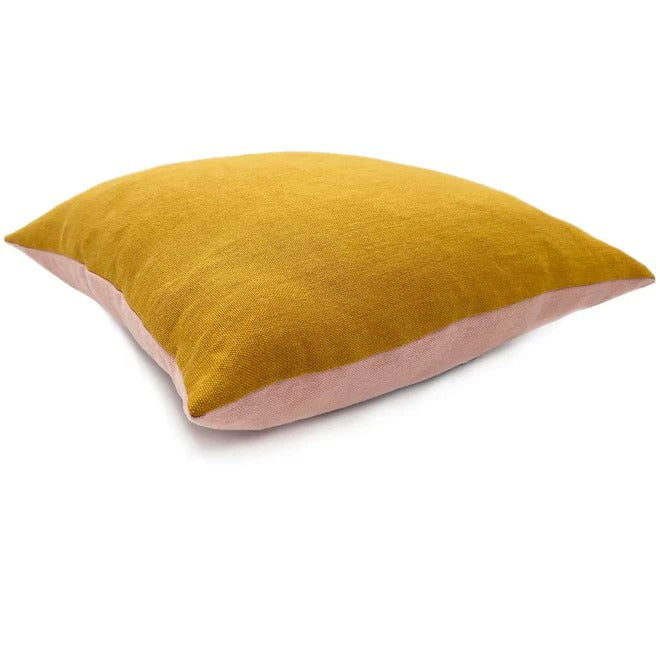 Elba Blush/Maize Linen Side Cushion