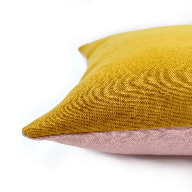 Elba Blush/Maize Linen Side Cushion