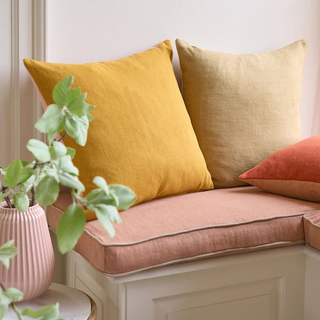 Elba Blush/Maize Linen Room Cushion