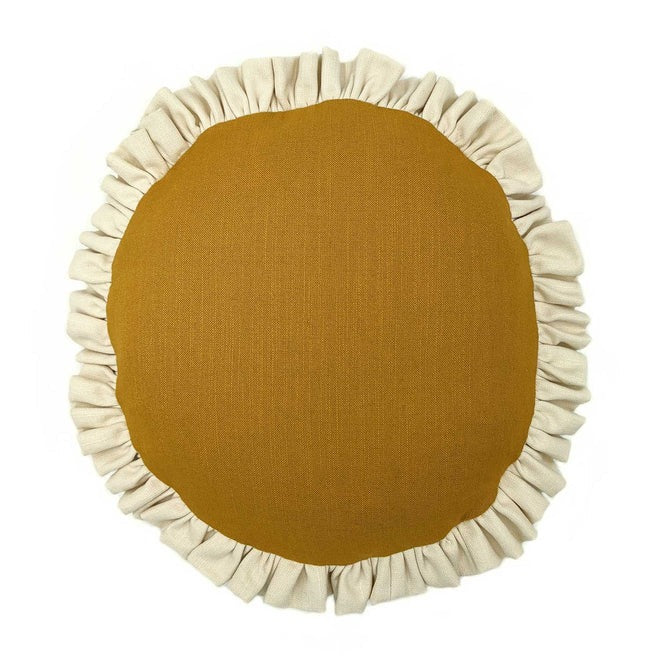 Round Maize Single Ruffle Cushion