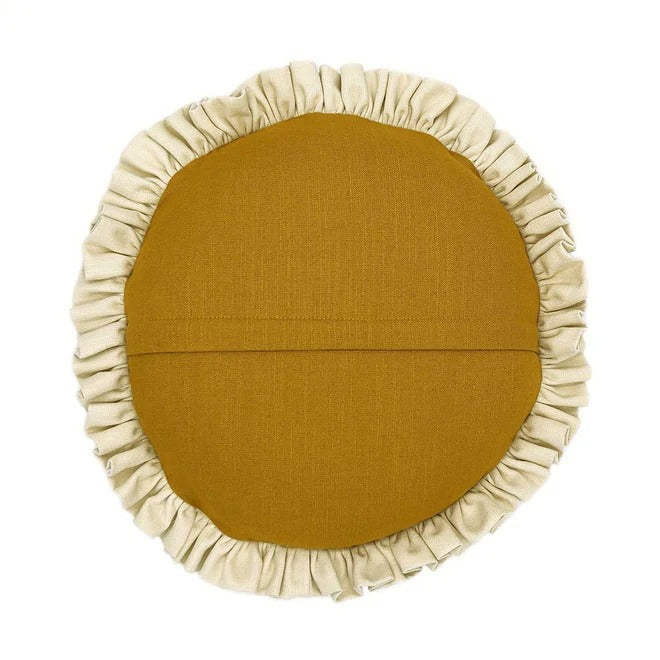 Round Maize Single Ruffle Back Cushion