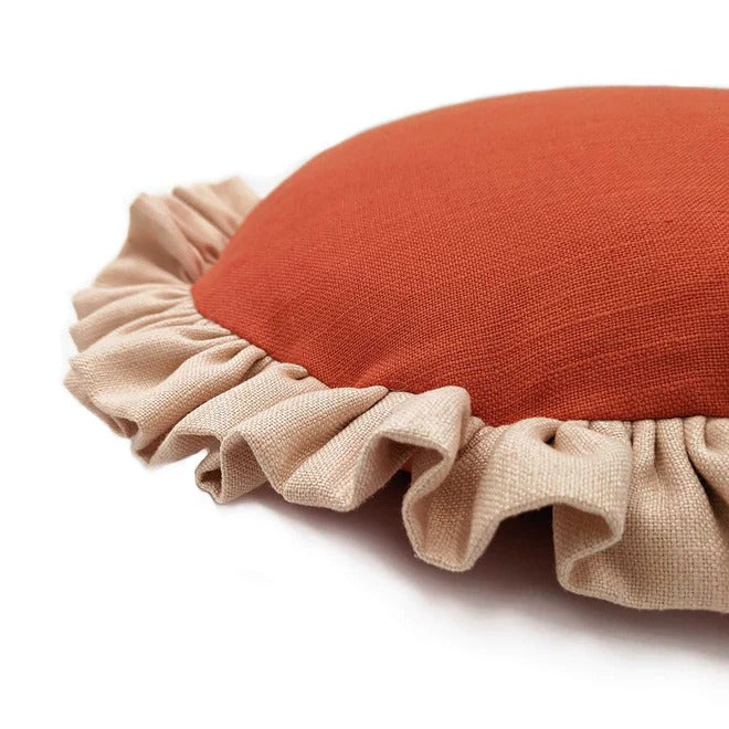 Round Pepper Single Ruffle Side Cushion