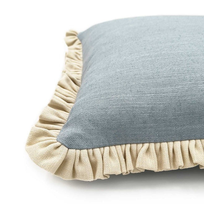 Square Periwinkle Ruffle Side Cushion