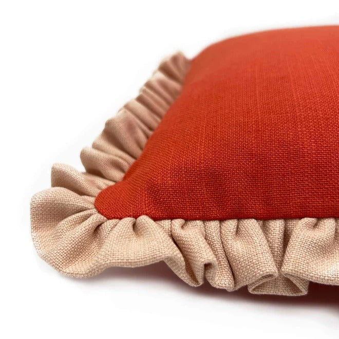 Square Pepper Ruffle Side Cushion