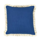 Square Cobalt Ruffle Cushion