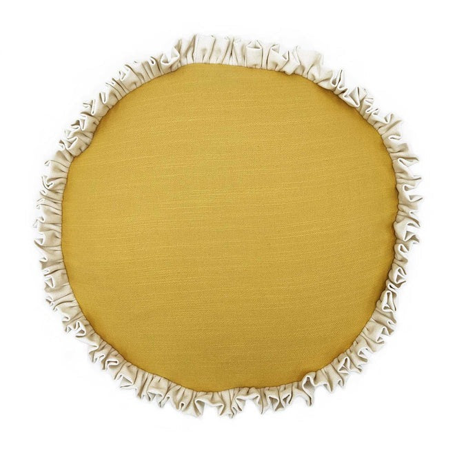 Round Dandelion Double Ruffle Side Cushion