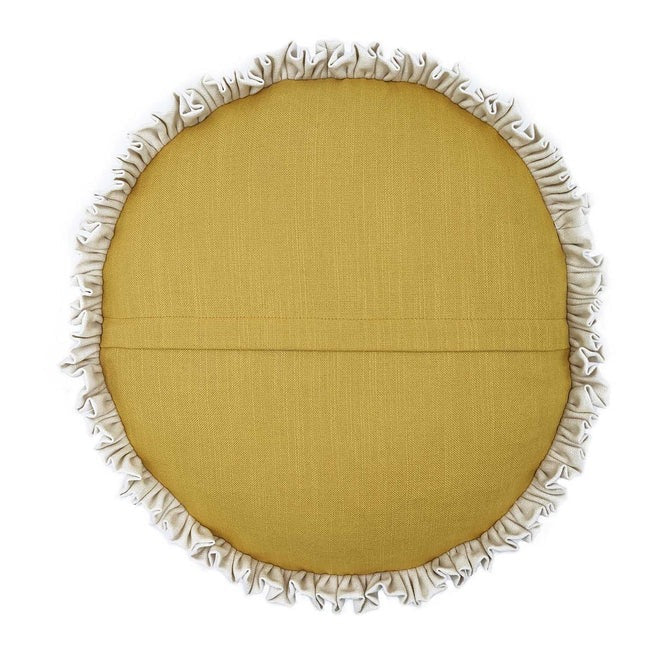 Round Dandelion Double Ruffle Back Cushion