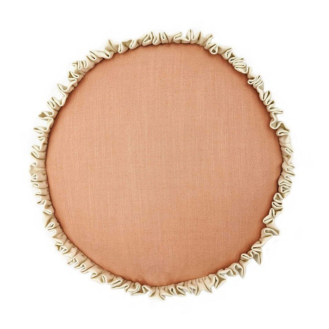 Round Blush Double Ruffle Side Cushion