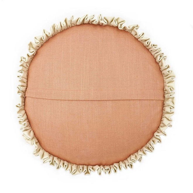 Round Blush Double Ruffle Back Cushion